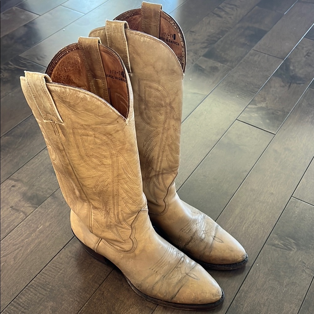 Beige Cowboy Boots - Picture 2 of 14